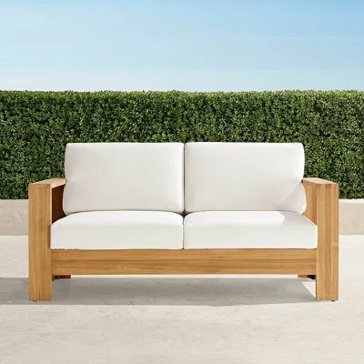 Frontgate Boretto Teak Loveseat In White