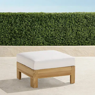 Frontgate Boretto Teak Ottoman In White