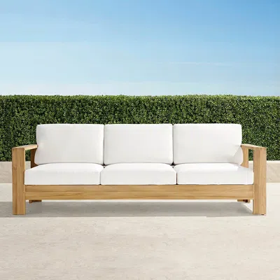 Frontgate Boretto Teak Sofa In White