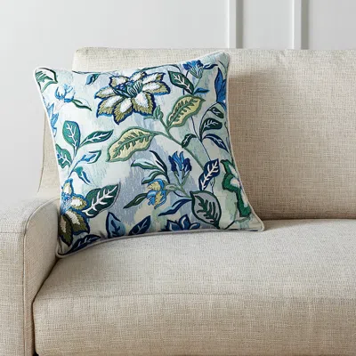 Frontgate Botanic Ikat Pillow Cover In Blue