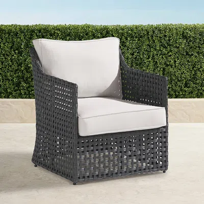 Frontgate Bowman Lounge Chair With Cushions In Graphite Wicker In Gray
