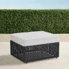 Frontgate Bowman Ottoman With Cushions In Graphite Wicker