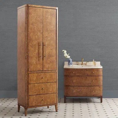 Frontgate Brando 36" Single Bath Vanity Set With Storage Cabinet In Russet