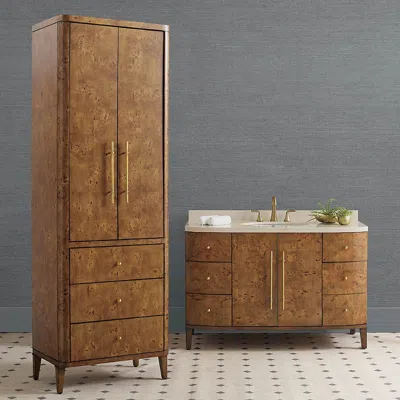 Frontgate Brando 52" Single Bath Vanity Set With Storage Cabinet In Russet