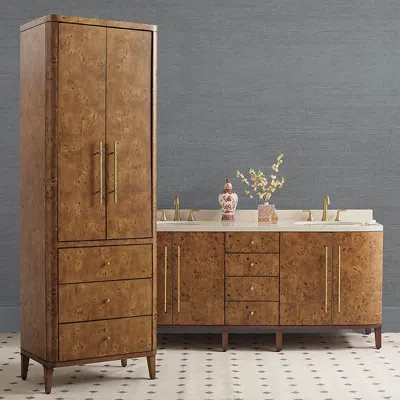 Frontgate Brando 72" Double Bath Vanity Set With Storage Cabinet In Russet
