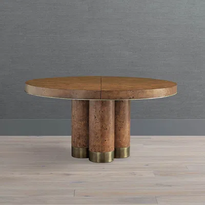 Frontgate Brando Expandable Round Dining Table In Brown
