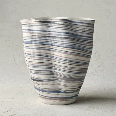 Frontgate Brittin Porcelain Vase In Gray