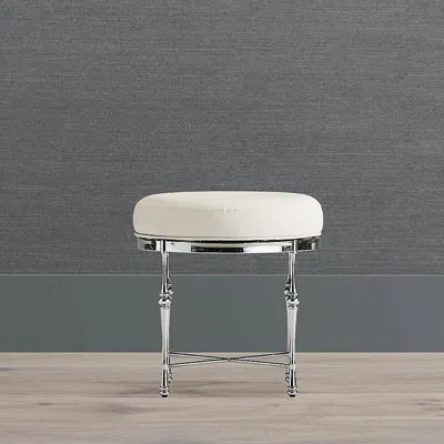 Frontgate Cade Swivel Vanity Stool In White