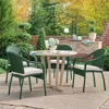 Frontgate Cafe 5-pc. Curved Back Chairs And Classic Teak Table Set In Weathered