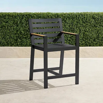 Frontgate Calhoun Counter Stool In Matte Black Aluminum