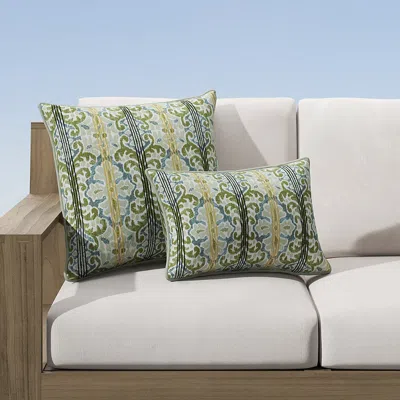 Frontgate Callisto Ikat Indoor/outdoor Pillow In Green
