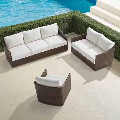 Frontgate Cameron 3-pc. Sofa Set In Desert Wicker In Brown