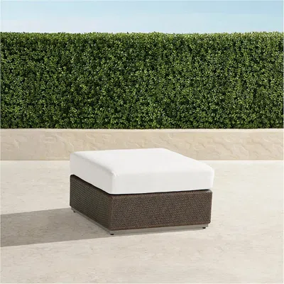 Frontgate Cameron Ottoman With Cushion In Desert Wicker In Brown