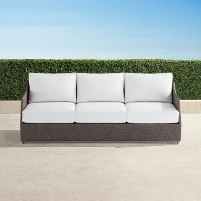Frontgate Cameron Sofa With Cushions In Desert Wicker In White