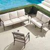 FRONTGATE CARLISLE 3-PC. SOFA SET WITH LIMITED EDITION CUSHIONS IN SLATE ALUMINUM