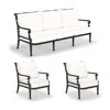 Frontgate Carlisle 3-pc. Sofa Set With Two Lounge Chairs In Onyx Aluminum