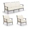 Frontgate Carlisle 3-pc. Sofa Set With Two Lounge Chairs In Slate Aluminum