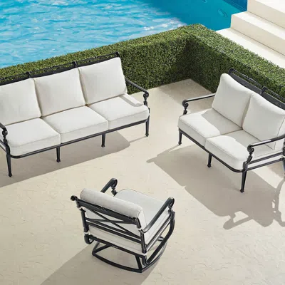 Frontgate Carlisle 3-pc. Sofa Swivel Set In Onyx Finish In White