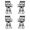 Frontgate Carlisle 4-pc. Swivel Bar Stool In Onyx Aluminum