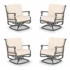 Frontgate Carlisle 4-pc. Swivel Lounge Chair With Cushions In Slate Aluminum