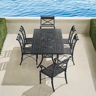 Frontgate Carlisle 7-pc. Cast-top Rectangular Dining Set With Side Chairs In Gray