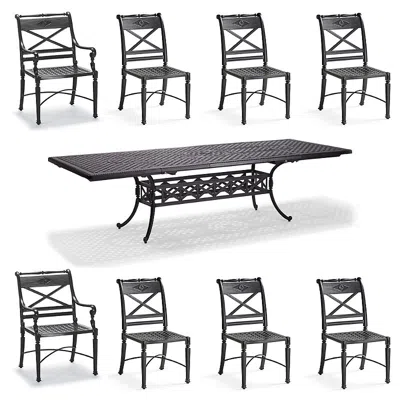 Frontgate Carlisle 9-pc. Extending Dining Set With Side Chairs In Gray