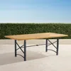 Frontgate Carlisle Teak Top Rectangular Dining Table In Onyx Aluminum