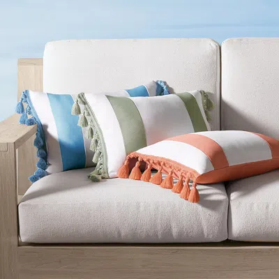 Frontgate Carroway Outdoor Pillow Cover In Seasalt