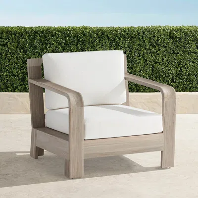 Frontgate Catania Lounge Chair With Cushions In Weathered Teak