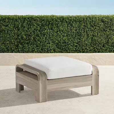 Frontgate Catania Ottoman With Cushion In Weathered Teak In Gray
