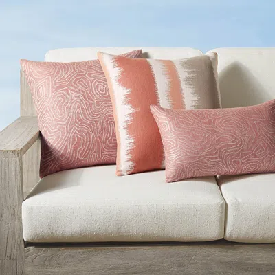 Frontgate Chari & Murmur Indoor/outdoor Pillows By Elaine Smith, Set Of Three In Pink