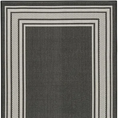 Frontgate Chase Border Indoor/outdoor Rug In Gray