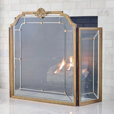 Frontgate Chelsea Beveled Glass Fireplace Screen