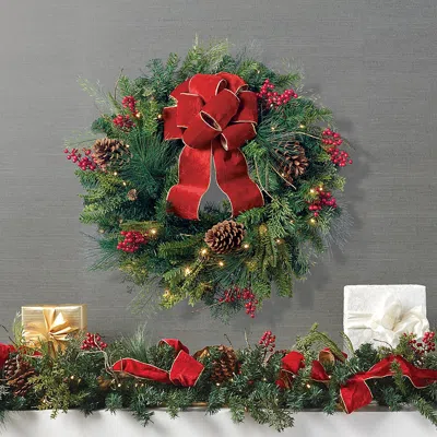 Frontgate Christmas Cheer Greenery Mantel Bundle In Multi