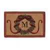 Frontgate Classic Wreath Monogrammed Door Mat In Multi