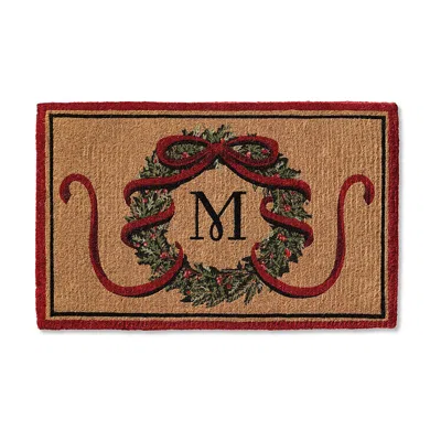 Frontgate Classic Wreath Monogrammed Door Mat In Multi