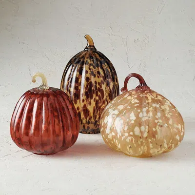 Frontgate Confetti Glass Pumpkins In Brown