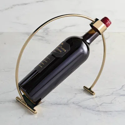 Frontgate Contemporary Sphere Wine Bottle Holder In Gold