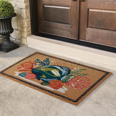 Frontgate Coral Fish Door Mat In Neutral