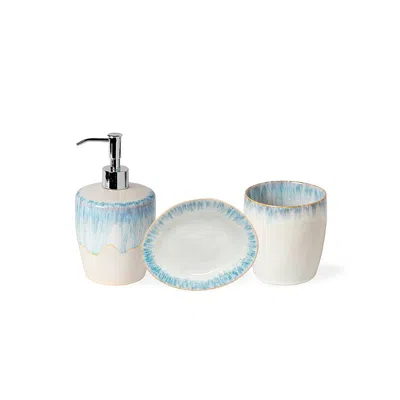 Frontgate Costa Nova Brisa Countertop Accessories, Set Of Three In Blue