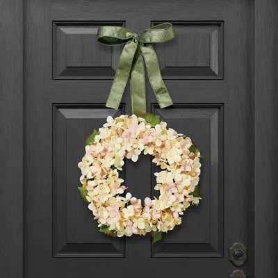 Frontgate Cream Hydrangea Mini Wreath In Neutral