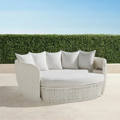 Frontgate Daybreak Daybed With Cushions In Pearl Wicker In White