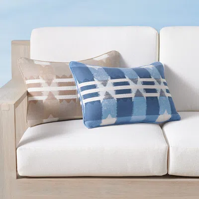 Frontgate Diamond Batik Indoor/outdoor Pillow In Blue