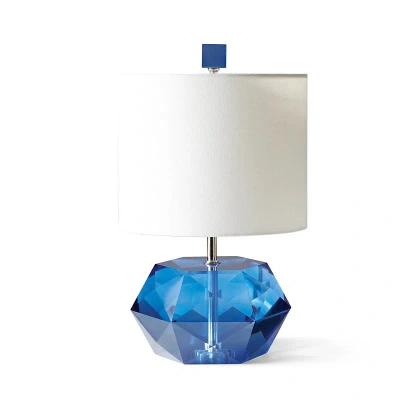 Frontgate Diana Crystal Faceted Accent Lamp In Blue