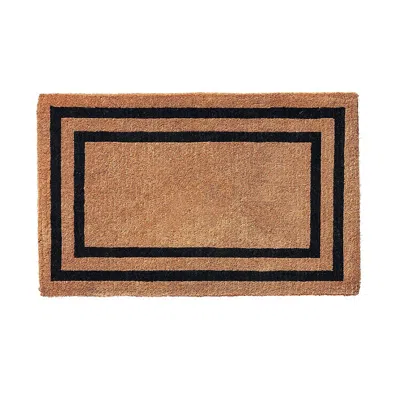 Frontgate Double Border Monogrammed Door Mat In Black