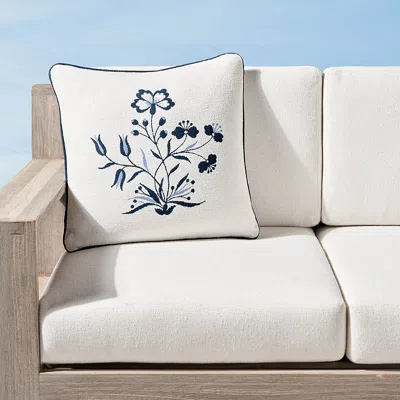 Frontgate Ella Floral Indoor/outdoor Pillow In Sand
