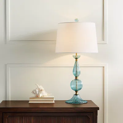 Frontgate Elsie Blown Glass Table Lamp In Transparent