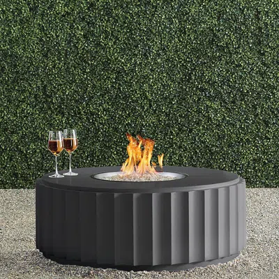 Frontgate Ensoleille Fire Table In Flat Charcoal