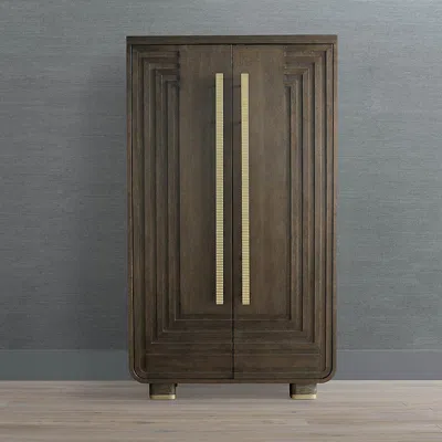 Frontgate Eros Oak Bar Cabinet In Gray