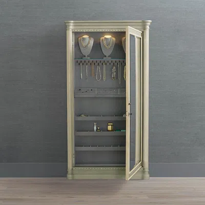 Frontgate Etienne Jewelry Storage Mirror In French Linen